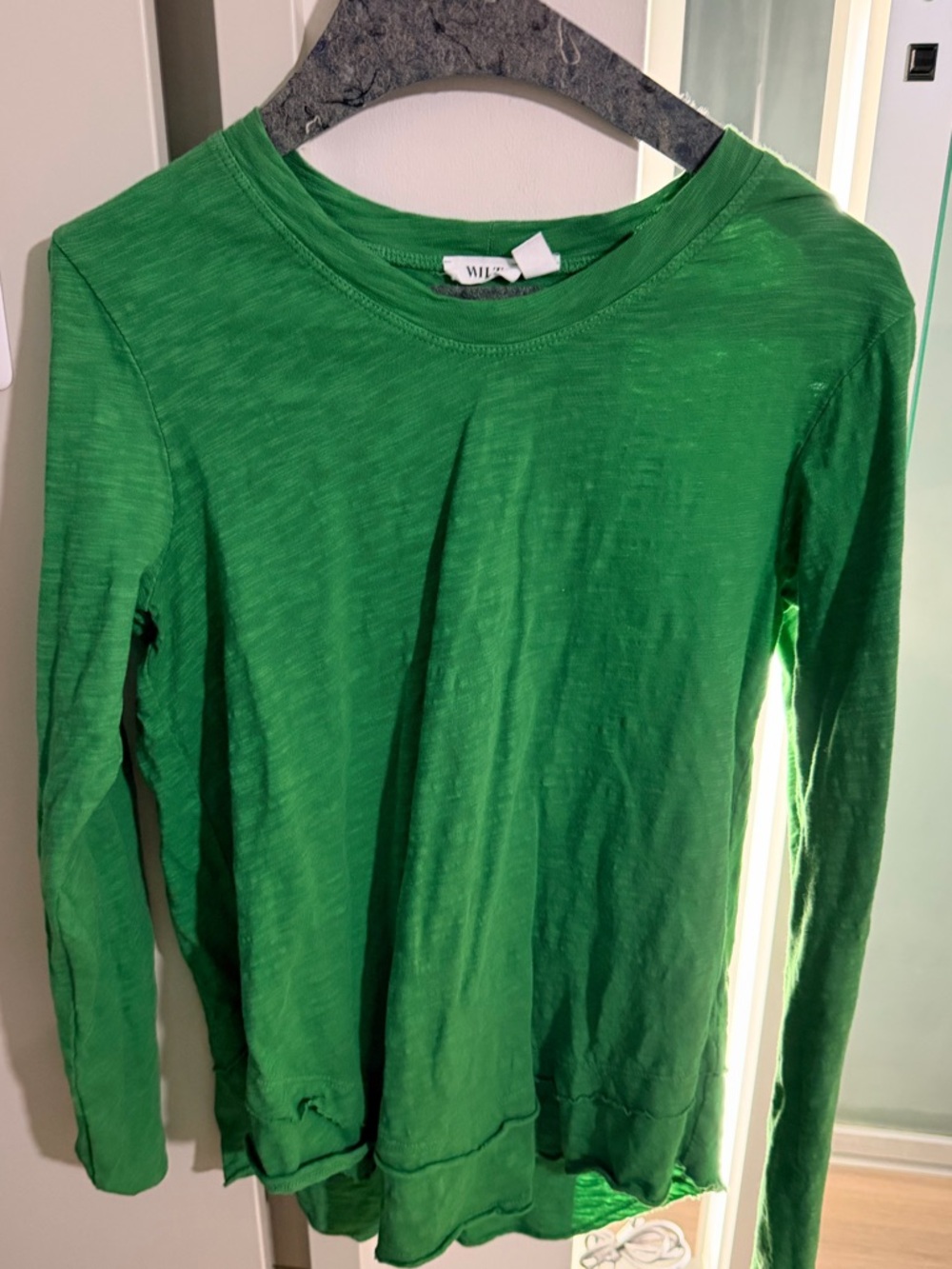 WILT Crewneck Long Sleeve Mock Layer Top - Clover - XS
